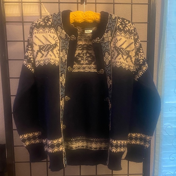 Dale of Norway Navy and Cream Cardigan